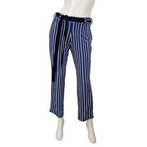 Susan Graver Blue Striped Wide Leg Pants XSP